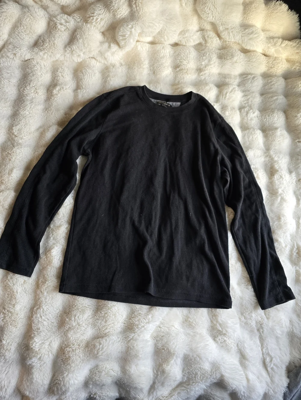 Banana Republic Black Ribbed Crewneck Sweater